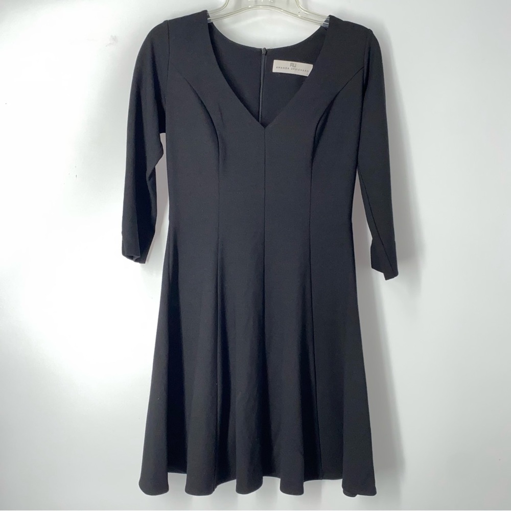 Amanda Uprichard Black Mini Skater Dress